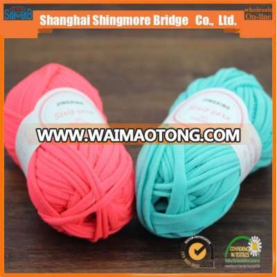 China fancy yarn supplier cheap wholesale 100% polyester knitting yarn, fancy handbag yarn, t shirt yarn for crochet